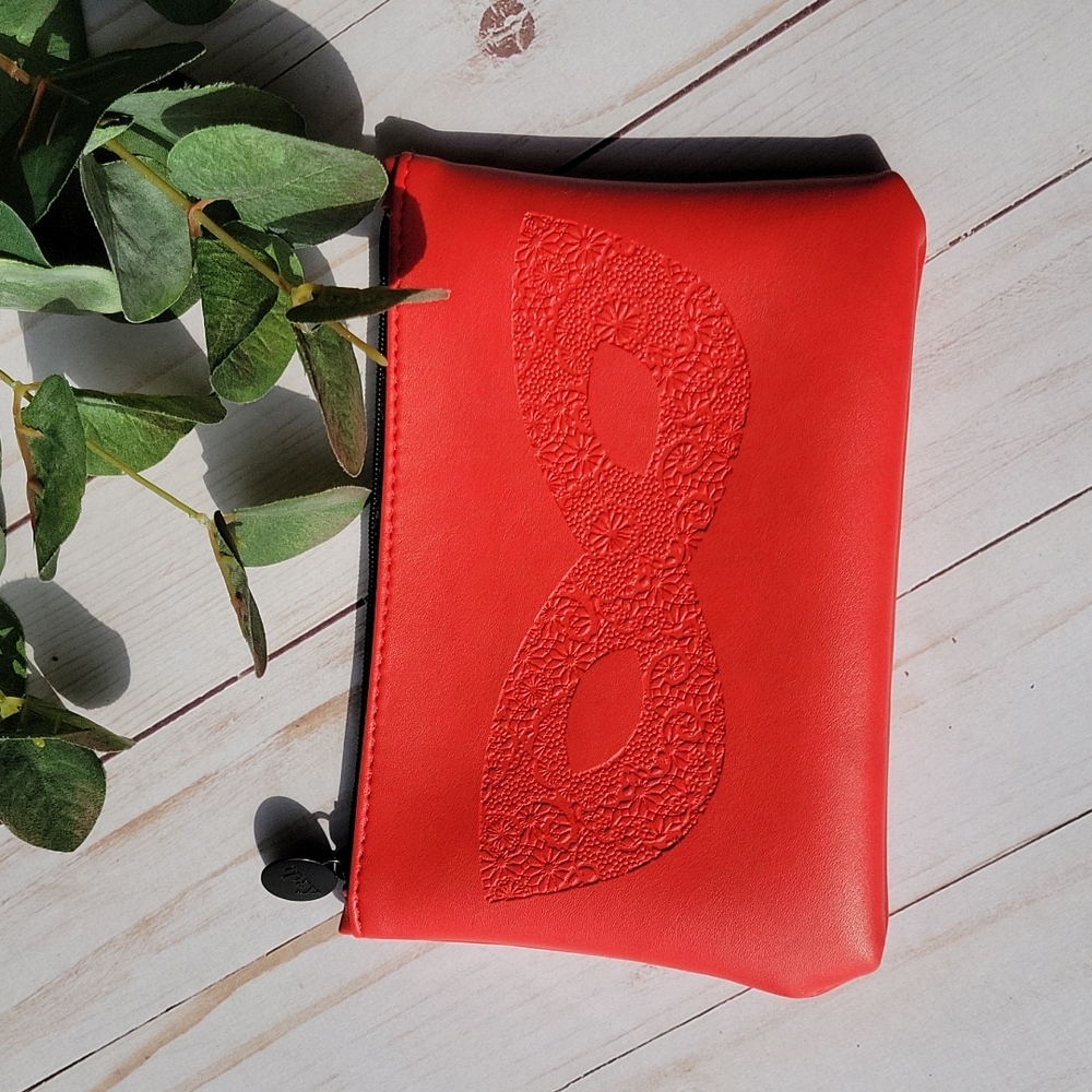 IPSY Red Flower Makeup Cosmetic bag
